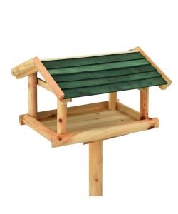 Mangiatoia Uccelli con Supporto 37x28x100 cm in Legno Abete