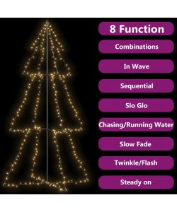 Albero di Natale a Cono 300 LED per Interni Esterni 120x220 cm