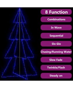 Albero di Natale a Cono 360 LED per Interni Esterni 143x250 cm