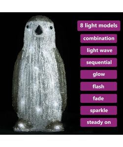 Pinguino LED in Acrilico per Interno ed Esterno 30 cm