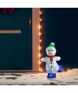 Pupazzo di Neve LED in Acrilico per Interno ed Esterno 30 cm