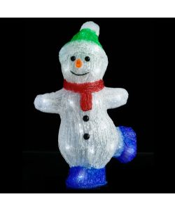 Pupazzo di Neve LED in Acrilico per Interno ed Esterno 30 cm