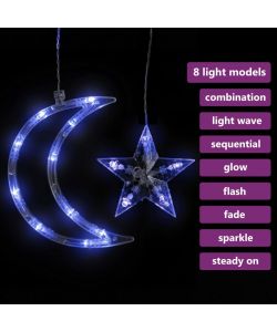 Lucine Stella e Luna con Telecomando 138 LED Blu