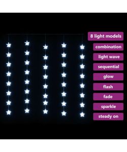 Stella di Luci Fatate a LED 200 LED Bianco Freddo 8 Funzioni