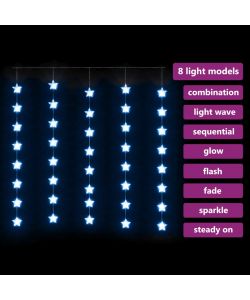 Stella di Luci Fatate a LED 200 LED Blu 8 Funzioni