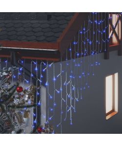 Tenda di Luci LED a Ghiacciolo 10 m 400 LED Blu 8 Funzioni