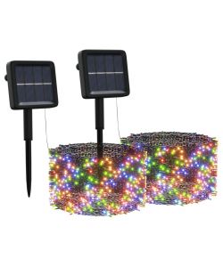 Luci Solari Fatate 2 pz 2x200 LED Colorate Interni Esterni