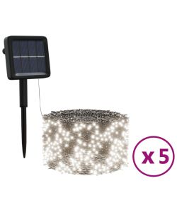 Luci Solari 5 pz 5x200 LED Bianco Freddo Interni Esterni