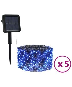Luci Solari 5 pz 5x200 LED Blu Interni Esterni
