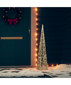 Cono di Luce LED Decorativo Acrilico Bianco Caldo 90 cm