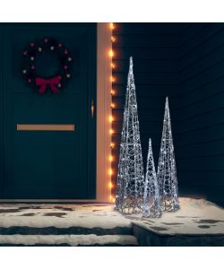 Set Coni Luce LED Acrilico Decorativo Bianco Freddo 60/90/120cm