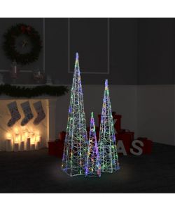 Set Coni Luce LED Acrilico Decorativo Multicolore 60/90/120 cm