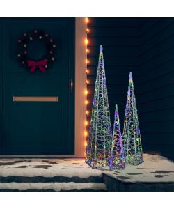 Set Coni Luce LED Acrilico Decorativo Multicolore 60/90/120 cm