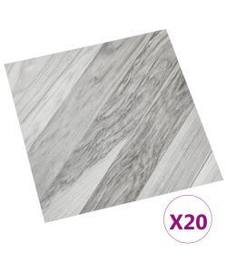Listoni Pavimenti Adesivi 20 pz in PVC 1,86 mq Grigi a Strisce 330136