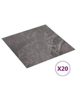 Listoni Pavimenti Adesivi 20 pz in PVC 1,86 mq Marmo Nero 330175