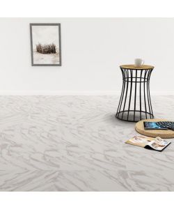 Listoni Pavimenti Adesivi 20 pz in PVC 1,86 mq Marmo Bianco 330176