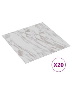 Listoni Pavimenti Adesivi 20 pz in PVC 1,86 mq Marmo Bianco 330176