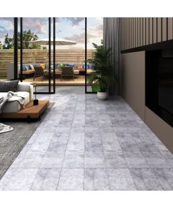 Listoni Pavimento Autoadesivi PVC 5,21mq 2mm Grigio Cemento