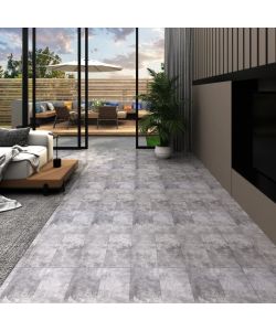 Listoni Pavimento Autoadesivi PVC 5,21mq 2mm Marrone Cemento
