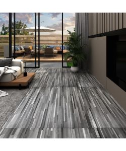 Listoni Autoadesivi in PVC 5,21 mq 2 mm Grigio a Strisce