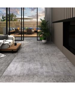 Listoni Autoadesivi in PVC 5,21 mq 2 mm Grigio Cemento