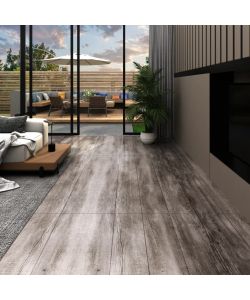 Listoni Autoadesivi in PVC 5,21 mq 2 mm Legno Marrone Opaco