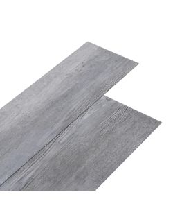 Listoni Autoadesivi in PVC 5,21 mq 2 mm Legno Grigio Opaco