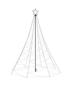 Albero di Natale con Palo in Metallo 500 LED Bianco Caldo 3 m