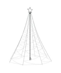 Albero di Natale con Palo in Metallo 1400 LED Bianco Caldo 5 m