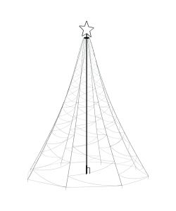 Albero di Natale con Palo in Metallo 1400 LED Bianco Caldo 5 m