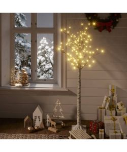 Albero Natale 140 LED 1,5m Salice Bianco Caldo Interno Esterno