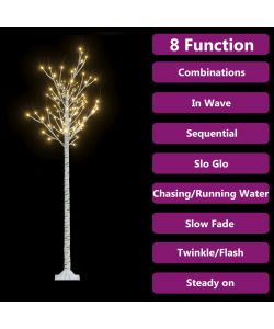 Albero Natale 180 LED 1,8m Salice Bianco Caldo Interno Esterno