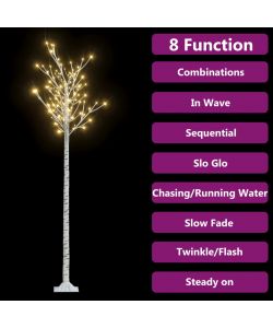 Albero Natale 200 LED 2,2 m Salice Bianco Caldo Interno Esterno