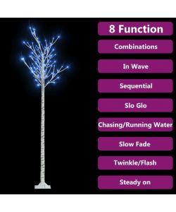 Albero Natale 200 LED 2,2m Salice Blu Interno Esterno