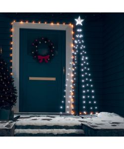 Albero di Natale a Cono Bianco Freddo con 100 LED 70x180 cm