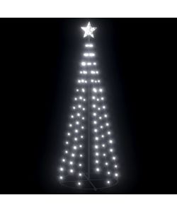 Albero di Natale a Cono Bianco Freddo con 100 LED 70x180 cm