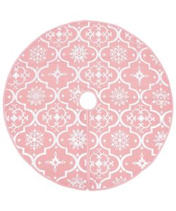 Gonna Albero Natale Raffinata con Calza Rosa Tessuto 122 cm