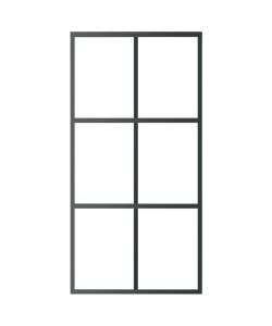 Porta Scorrevole in Vetro ESG e Alluminio 102x205 cm Nera