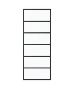 Porta Scorrevole in Vetro ESG e Alluminio 76x205 cm Nera 151014