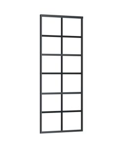 Porta Scorrevole in Vetro ESG e Alluminio 76x205 cm Nera