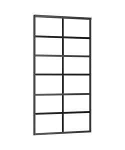 Porta Scorrevole in Vetro ESG e Alluminio 102x205 cm Nera