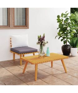 Set Divani da Giardino 2 pz con Cuscini in Massello di Acacia 316267