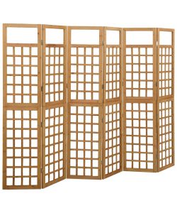 vidaXL Divisorio 6 Pannelli in Legno Massello di Abete 242,5x180 cm - Separ per Stanza e Patio - Supporto per Piante - Colore Marrone