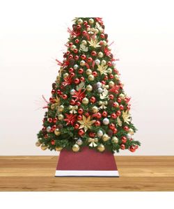 Gonna per Albero di Natale Rossa e Bianca 48x48x25 cm