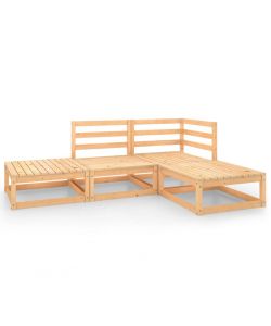 Set Divani da Giardino 4 pz in Legno Massello di Pino