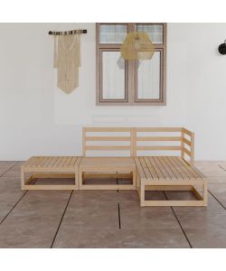 Set Divani da Giardino 4 pz in Legno Massello di Pino