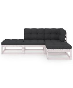 Set Divani da Giardino 4 pz con Cuscini Legno Massello Pino 3076525
