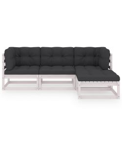 Set Divani da Giardino 4 pz con Cuscini Legno Massello Pino 3076575
