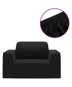 Fodera Elasticizzata per Divano in Jersey di Poliestere Nero