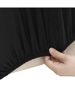 Fodera Elasticizzata per Divano 2 Posti Jersey Poliestere Nero